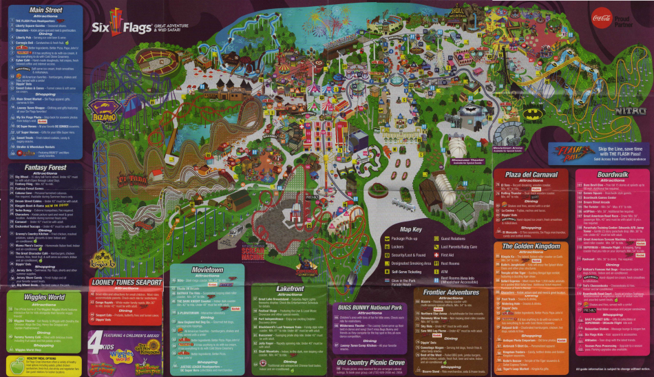 six flags great adventure map 2011. six flags great america park