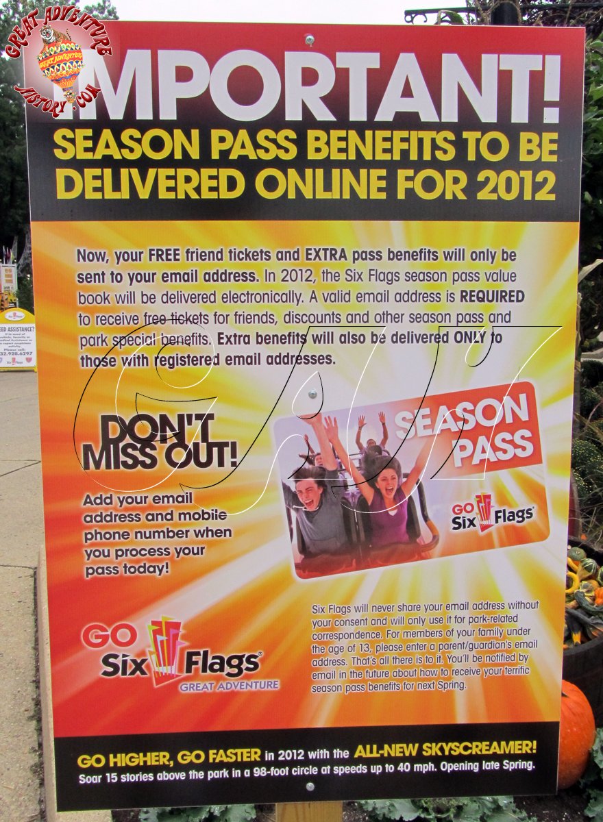 Six Flags Great Adventure Season Pass Coupon Booklets
